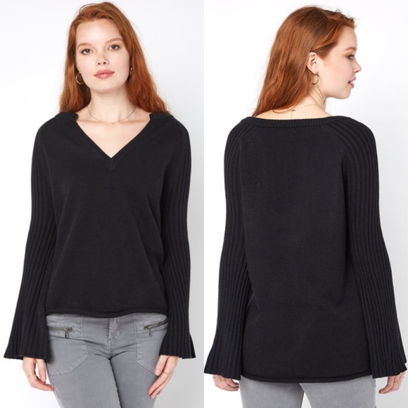 Rag Poets Misty Ribbed Bell Sleeve Pullover - Picture 7 of 8